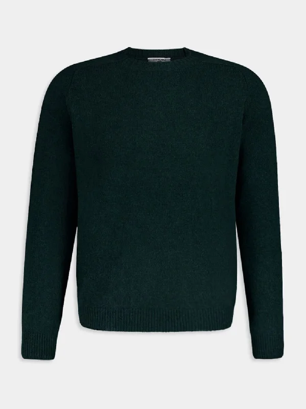 Women's clothing dazzling-Classic Wool Green Jumper