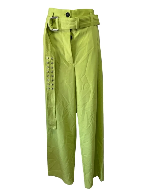 Bottoms with platforms-Philosophy di Lorenzo Serafini Size 6 Lime Green Wool Blend High Rise Pants