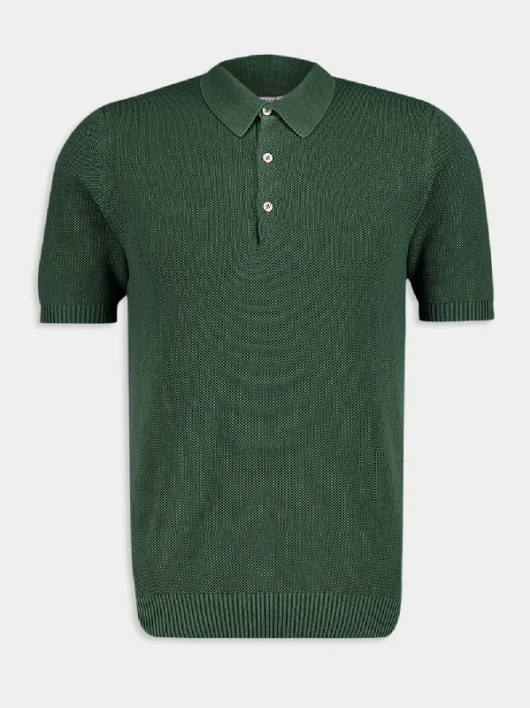 Women's clothing conference-Green Cotton Polo