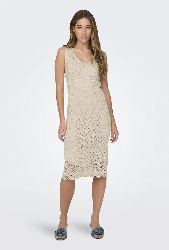 Chic sleeveless dresses-JDY SUN SL VNECK MIDI DRESS