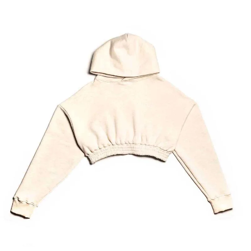 Slim-fit hoodies & sweatshirts-Marathon Womens Crop Hoodie - Natural