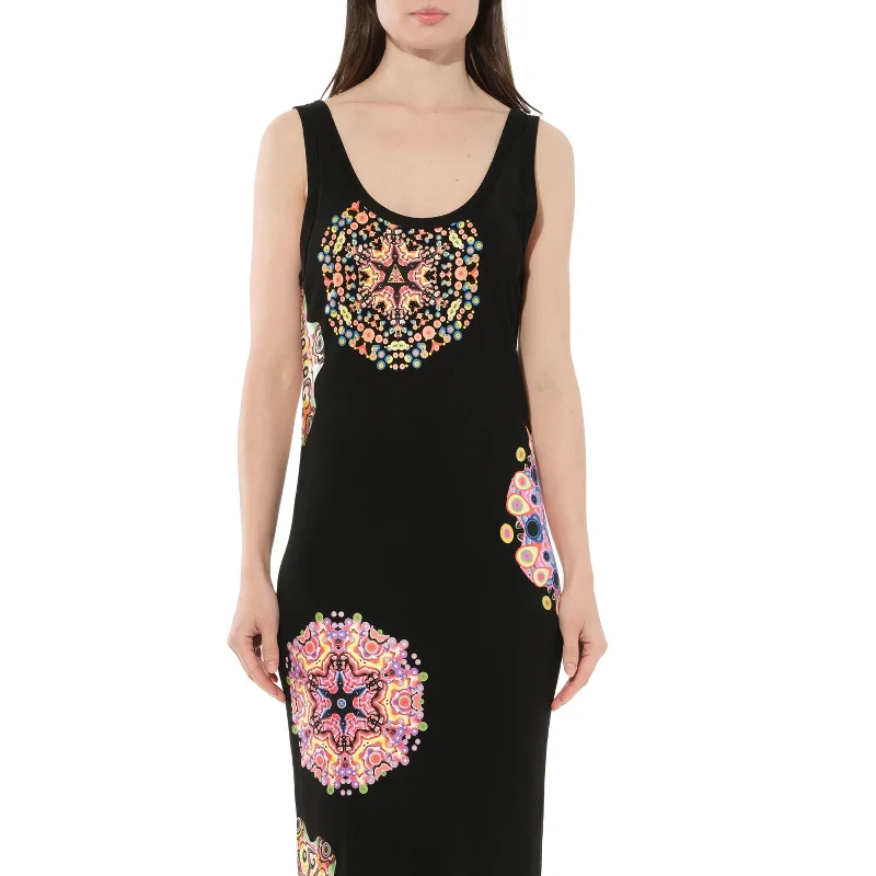 Iconic classic dresses-Podium Robe Dress with Print in Black