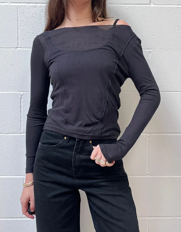 TV Show Tops-Mirage Long Sleeve Top in Black