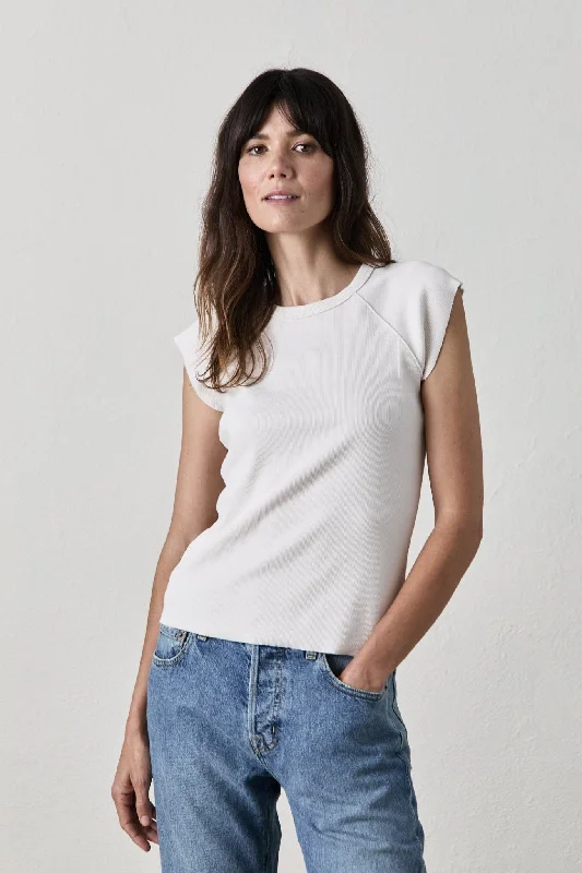 Eco Warrior Tops-NSF Chloe Rib Raglan Tee / Ivory