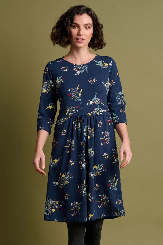 Denim day dresses-Spring Bunches Tea Dress