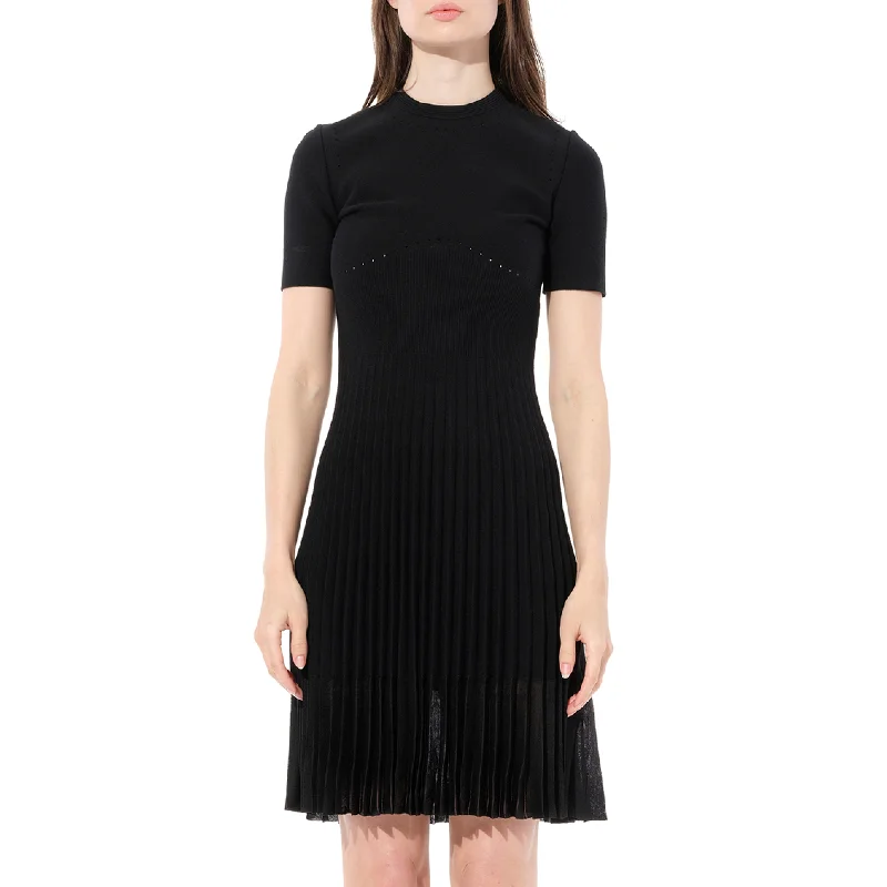 Ivory soft dresses-Knit Dress in Black