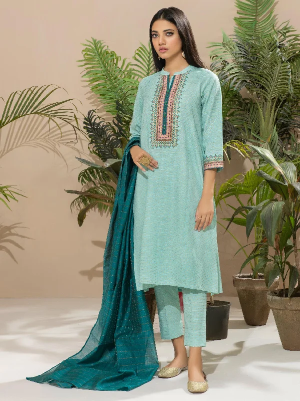 Women's clothing fitted-3 Piece Khaddar Suit-Pasted (Unstitched)