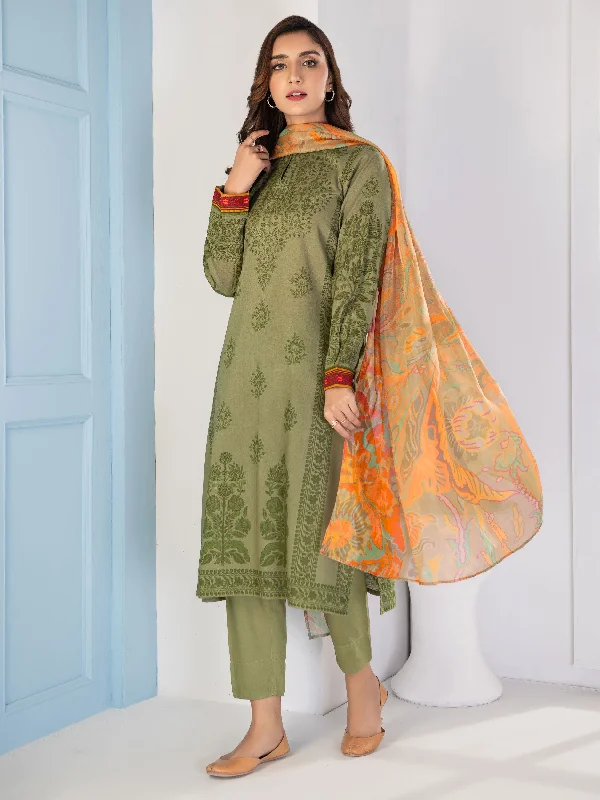 Women's clothing feel-good-3 Piece Lawn Suit-Printed (Unstitched)