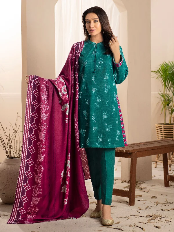 Women's clothing relaxed fit-3 Piece Khaddar Suit-Printed (Unstitched)