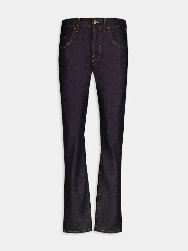 Women's clothing latest-Contrast-Stitch Tapered Jeans