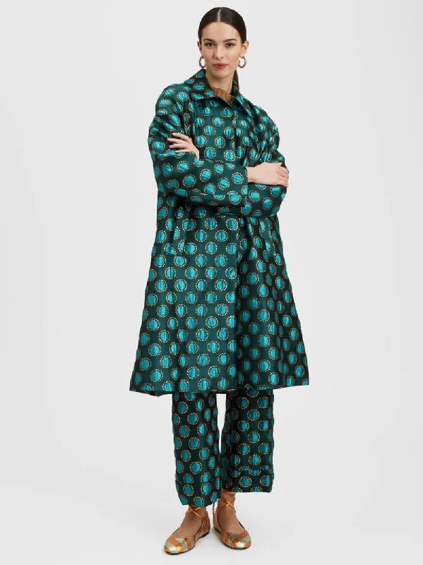 Women's clothing low-price-Winter Sun Jacquard Boxy Coat