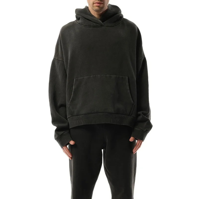 Gender-neutral hoodies & sweatshirts-Heavy Hood in Washed Black