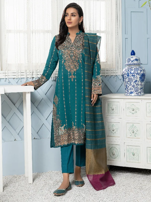 Women's clothing retail therapy-3 Piece Lawn Suit-Gold Paste Print (Unstitched)