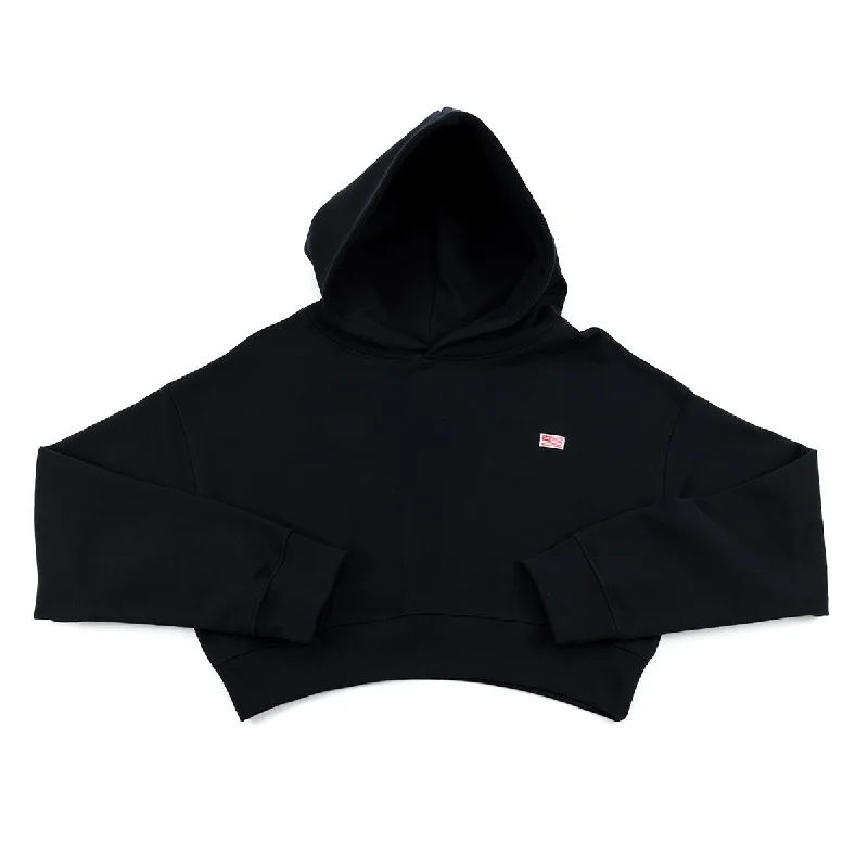 Thigh-length hoodies & sweatshirts-TMC Women's Crop Hoodie - Black