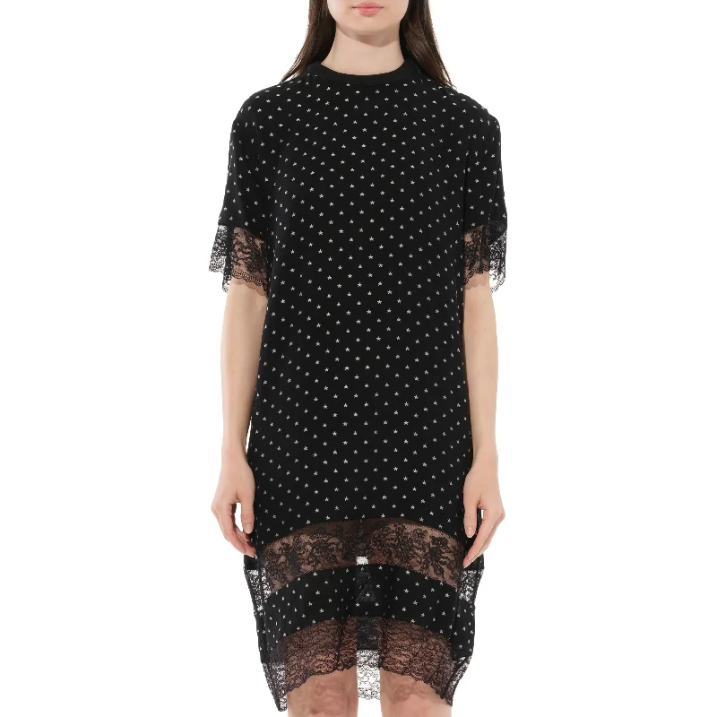 Heavy knit dresses-Silk Dress in Black