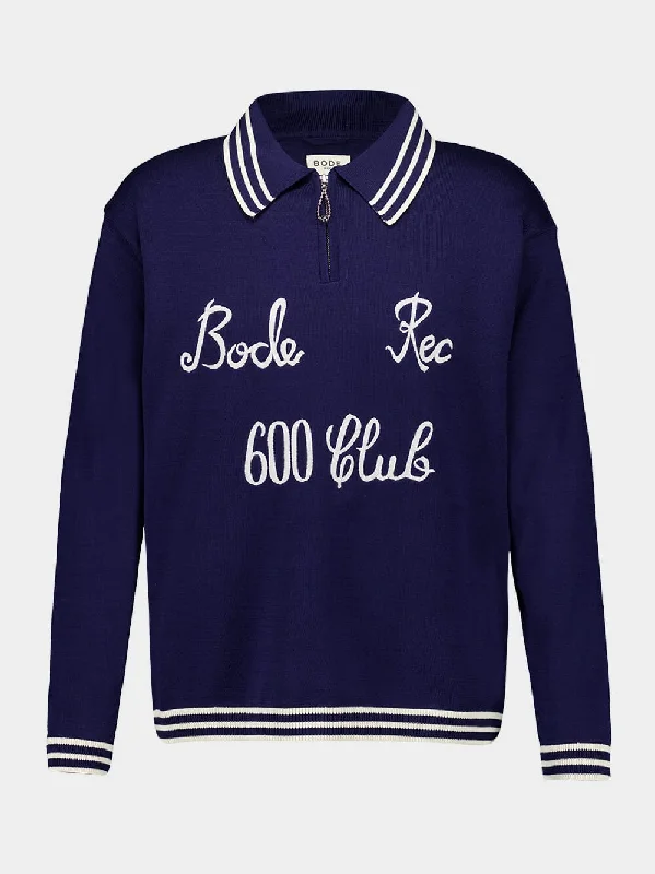 Women's clothing sparkly-Navy Club Long-Sleeved Polo