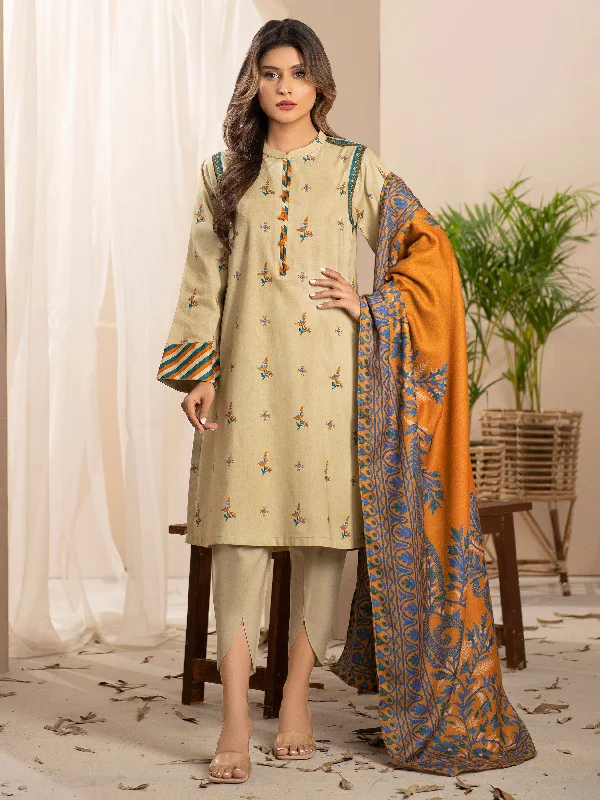 Women's clothing bright hues-3 Piece Khaddar Suit-Printed (Unstitched)