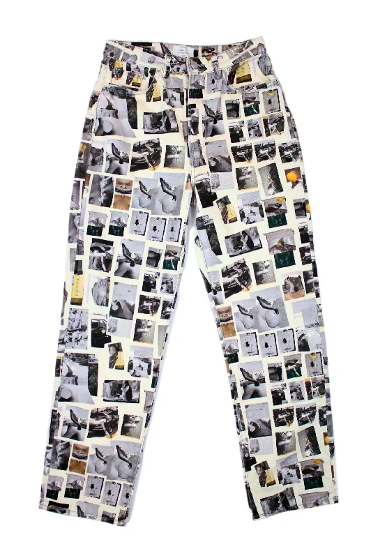 Bottoms for cozy nights-NEUW - Nico Straight "Kitty Tile" Print Jeans