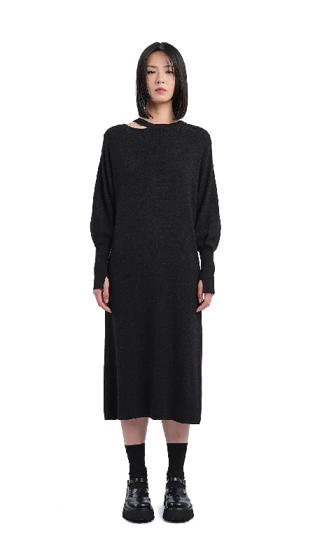 Linen crisp dresses-Biella Wool Knit Dress