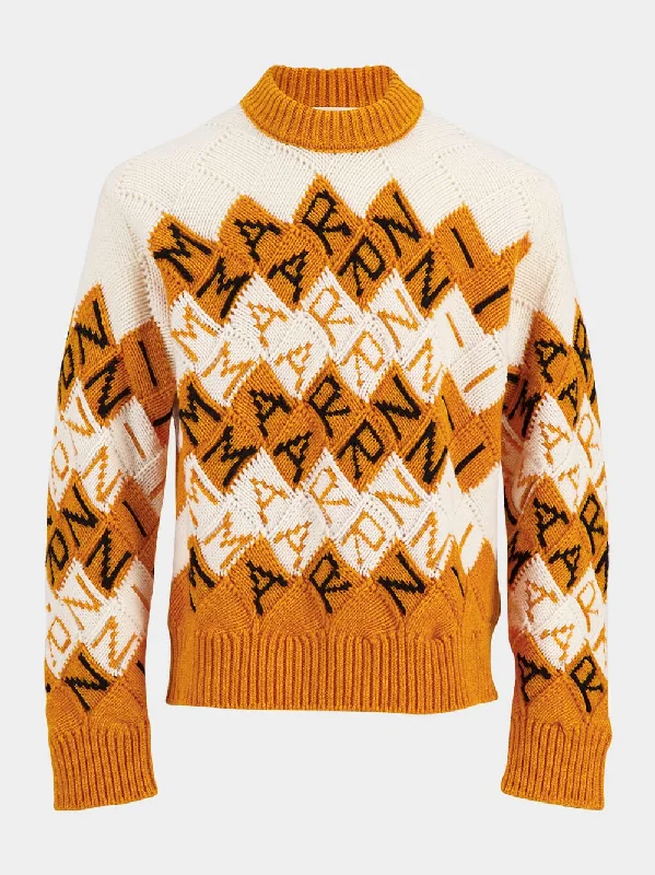 Women's clothing abstract art-Marni Block Wool Jumper