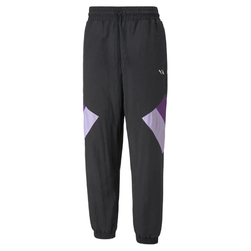 Bottoms with snaps-PUMA x LAUREN LONDON Woven Women's Pants - Black/Purple