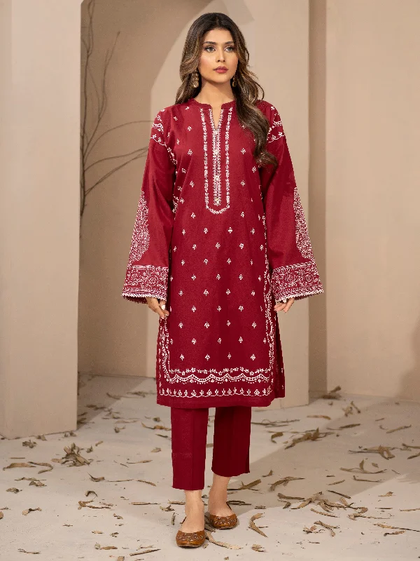 Women's clothing smart casual-2 Piece Khaddar Suit-Pasted (Unstitched)