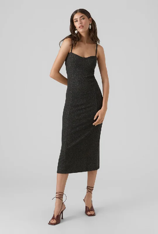 Breathable cotton dresses-VERO MODA KANVA SINGLET CALF DRESS