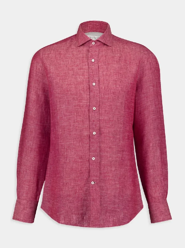 Women's clothing in-demand-Crimson Linen Shirt