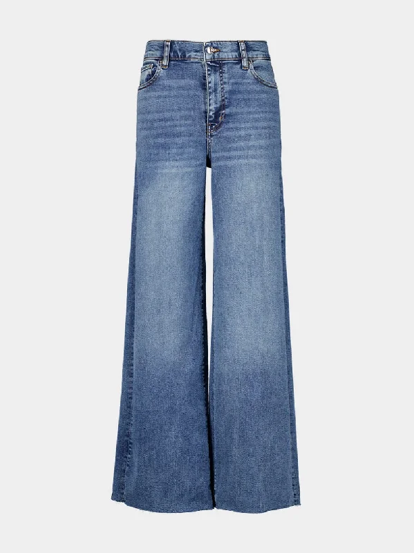 Women's clothing festival-Blue Le Slim Palazzo High-Rise Jeans