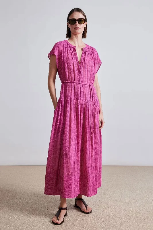 Breezy beach dresses-Apiece Apart Forte Maxi in Raspberry