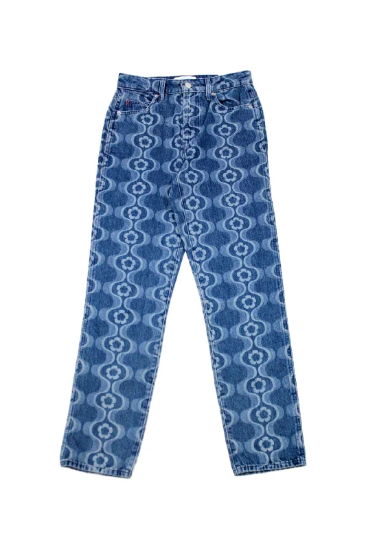 Bottoms for work-Sun.Deh - Patterned Denim