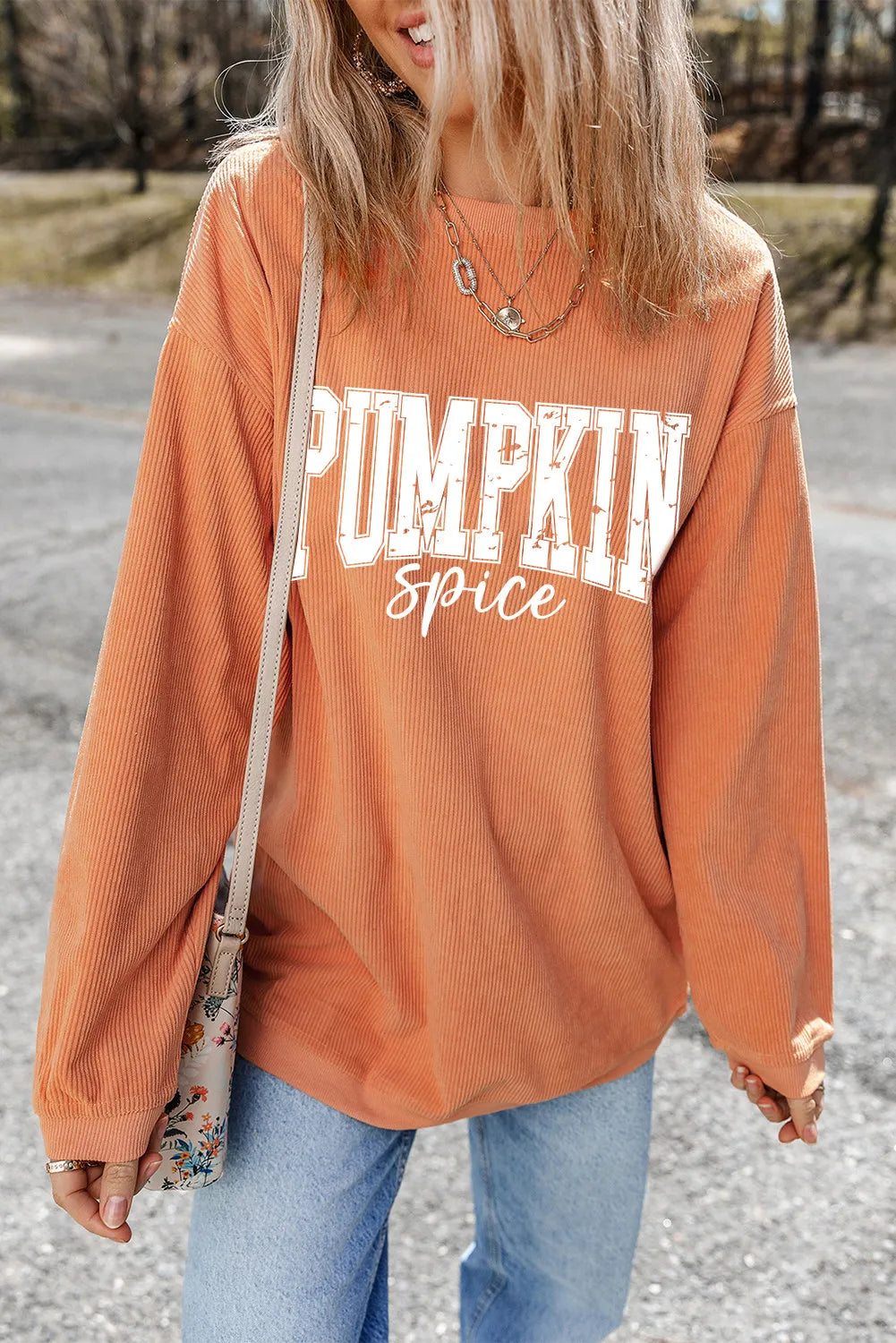 Thin hoodies & sweatshirts-Pumpkin Spice Long Sleeve Sweatshirt