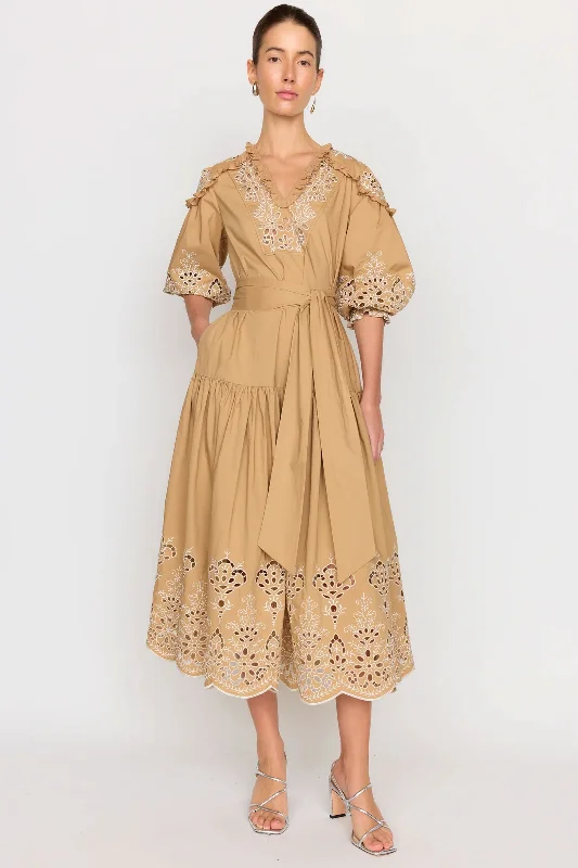 Deep purple dresses-Christy Lynn Hadley Dress in Khaki