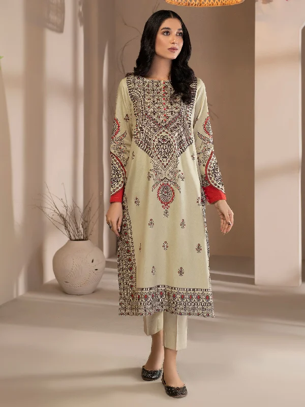 Women's clothing work outfits-2 Piece Winter Cotton Suit-Printed (Unstitched)