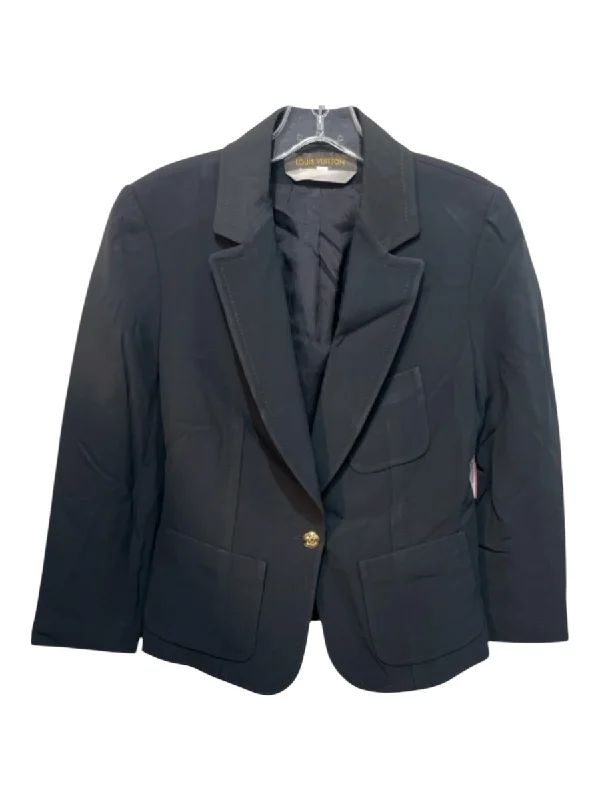 Jackets hemp blend-Louis Vuitton Uniformes Size 40 Black Viscose & Acetate 3/4 Sleeve Blazer Jacket