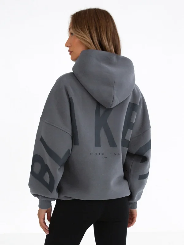 Raw-seam hoodies & sweatshirts-Tonal Isabel Oversized Hoodie - Charcoal