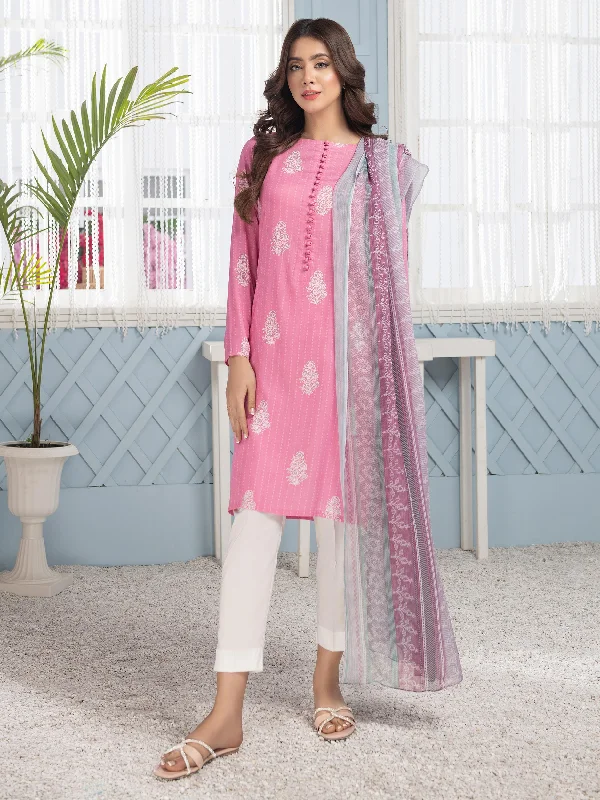 Women's clothing pink sweaters-2 Piece Viscose Lawn Suit-Printed (Unstitched)