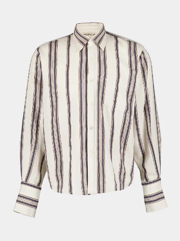 Women's clothing resale-Striped Button-Up Blouse