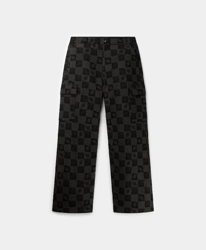 Bottoms with errand outfits-Phantom Black Membuti Chess Pants