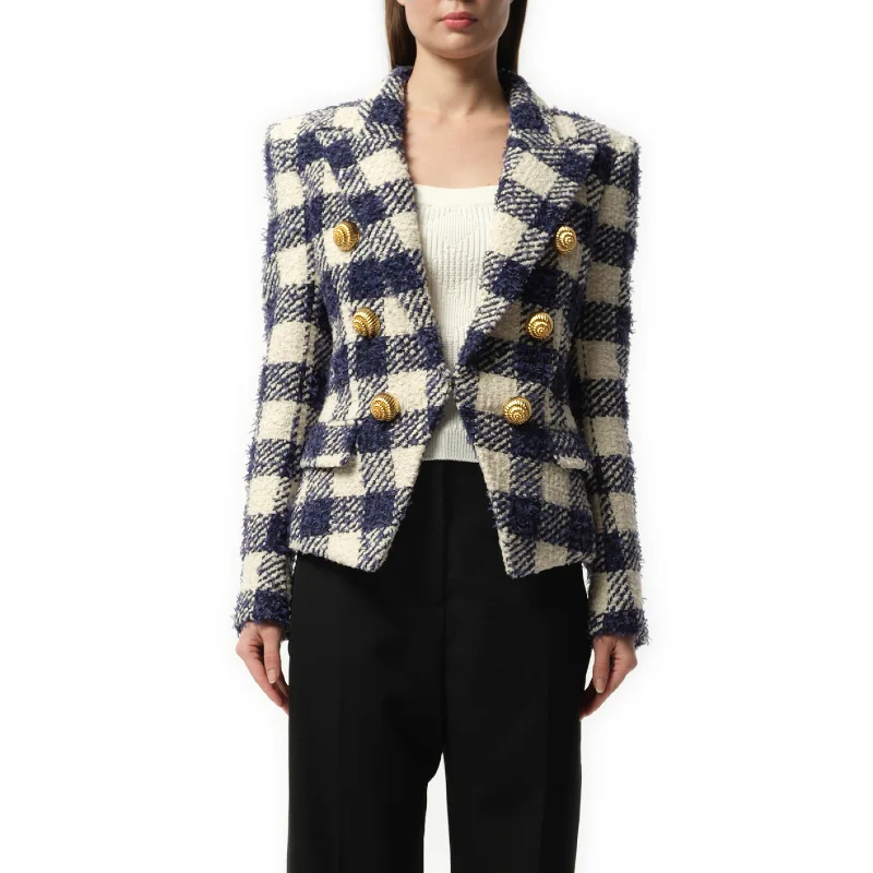 Jackets match chic-6 Button Tweed Jacket in Marine/White