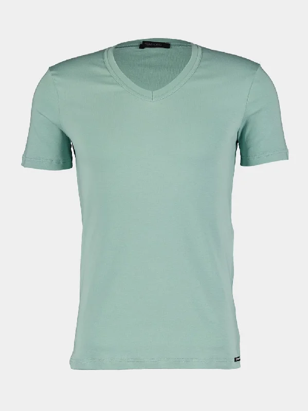 Women's clothing nearby-Classic V-Neck Mint T-Shirt