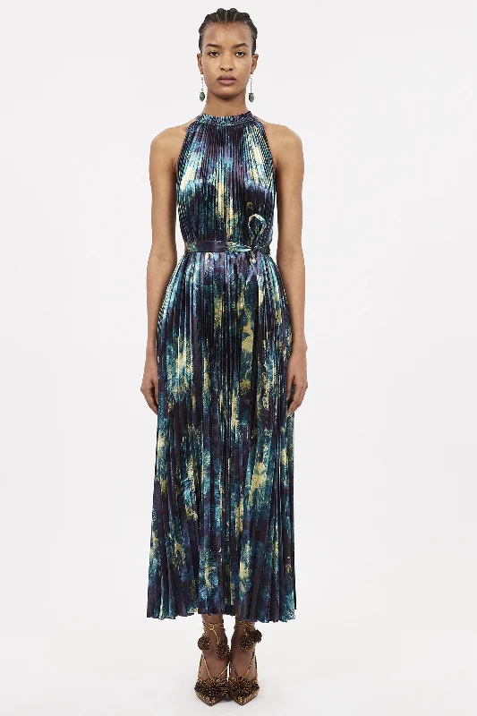 Beach tie-dye dresses-Ulla Johnson Amiko Dress in Lazuli