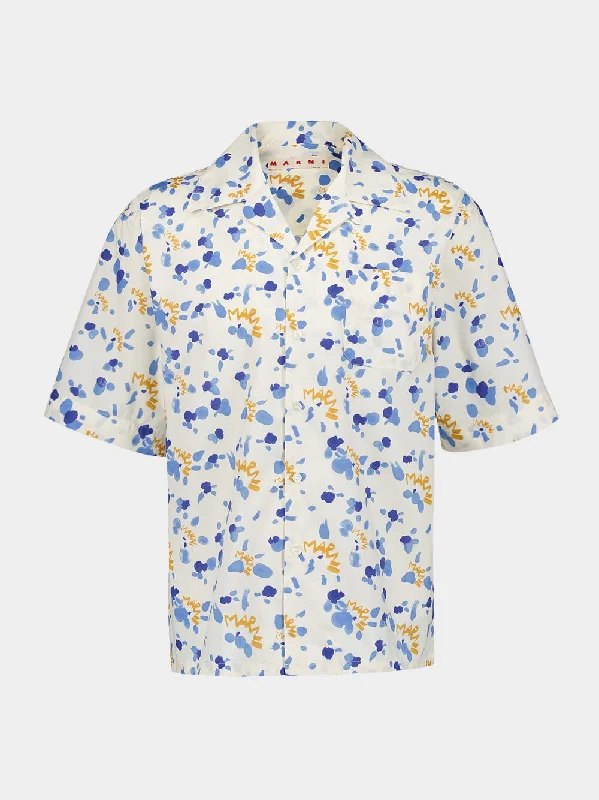 Women's clothing treat-Floral Print Logo Shirt