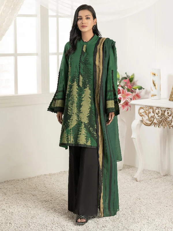 Women's clothing solid colors-2 Piece Jacquard Suit-Printed (Unstitched)