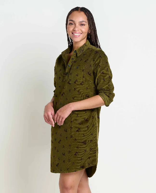 Party velvet mini dresses-Scouter Cord Shirtdress