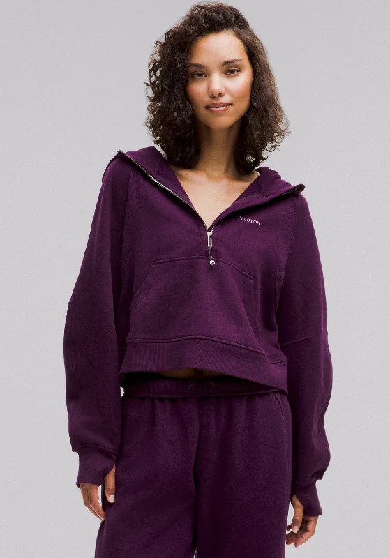 Draped hoodies & sweatshirts-Scuba Oversized Half-Zip Hoodie