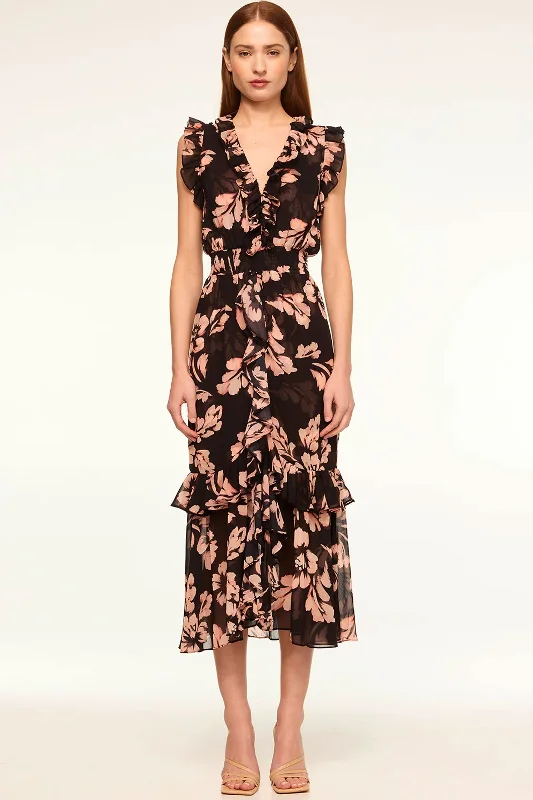 Light chiffon dresses-Misa Kidada Dress in Auric Flora