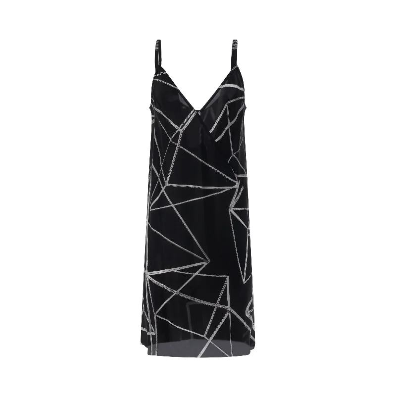 Plus-size fashion dresses-Cupro Slip Dress in Babel Print