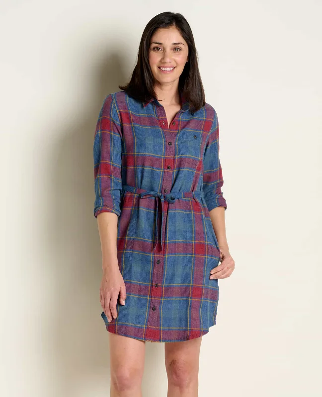 Bright blast dresses-Re-Form Flannel Shirtdress