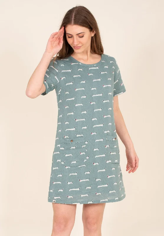 One-shoulder chic dresses-Sausage Dog Dress